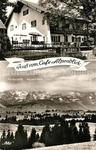 AK / Ansichtskarte Lechbruck_See Cafe Pension Alpenblick Lechbruck See