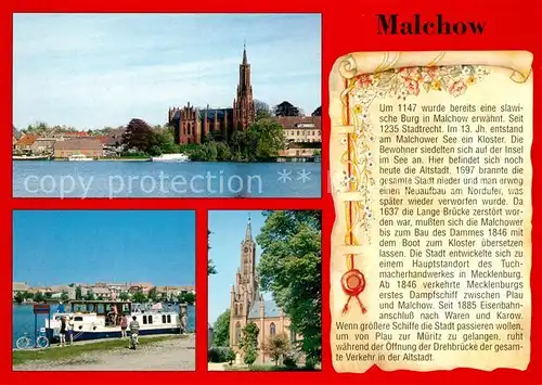 AK / Ansichtskarte Malchow Kirchen Chronik Malchow