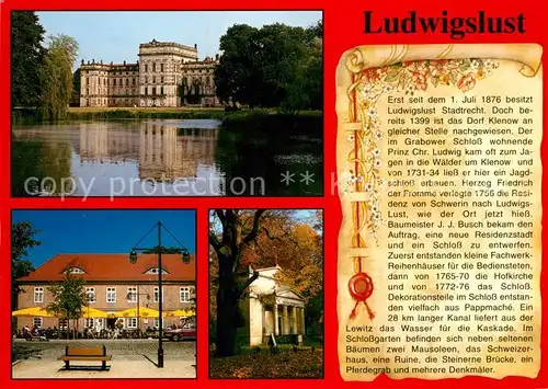 AK / Ansichtskarte Ludwigslust Schloss Chronik Ludwigslust