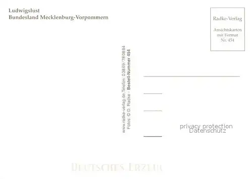 AK / Ansichtskarte Ludwigslust Schloss Chronik Ludwigslust