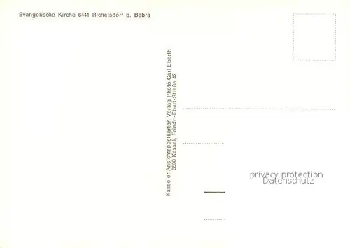 AK / Ansichtskarte Richelsdorf Evangelische Kirche Richelsdorf