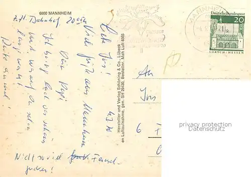 AK / Ansichtskarte Mannheim Fliegeraufnahme Mannheim