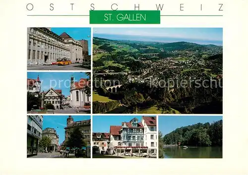 AK / Ansichtskarte St_Gallen_SG Teilansichten Fliegeraufnahme St_Gallen_SG