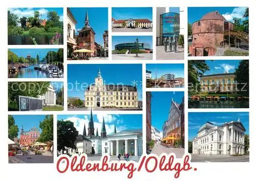 AK / Ansichtskarte Oldenburg_Niedersachsen Orts und Teilansichten Schloss Theater Rathaus Oldenburg Niedersachsen