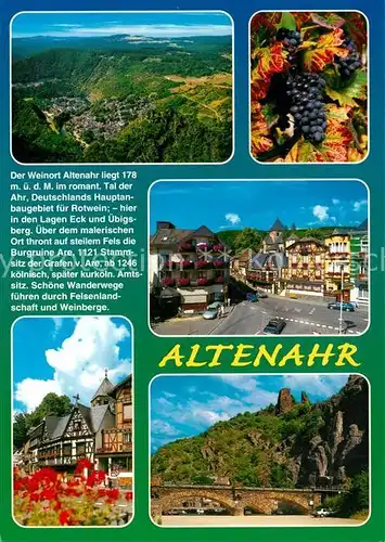 AK / Ansichtskarte Altenahr Fliegeraufnahme Stadtplatz Fachwerkhaeuser Bruecke Ruine Altenahr