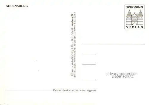 AK / Ansichtskarte Ahrensburg Stadtplatz Kirche Schloss Schwimmbad Ahrensburg