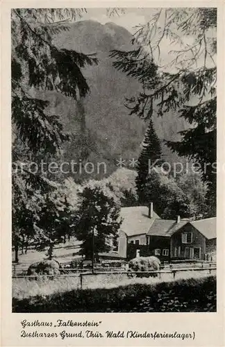 AK / Ansichtskarte Dietharz_Tambach Gasthaus Falkenstein Dietharzer Grund Kinderferienlager Thueringer Wald Dietharz Tambach