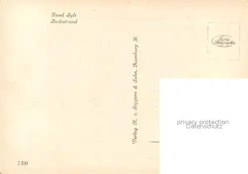 AK / Ansichtskarte Insel_Sylt Badestrand Insel_Sylt