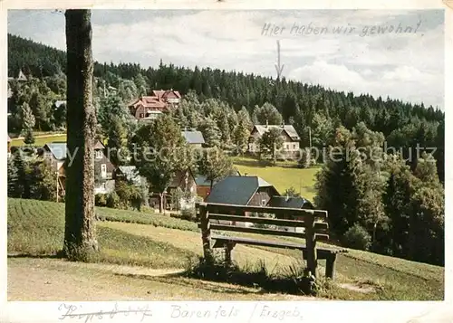 AK / Ansichtskarte Baerenfels_Erzgebirge Teilansicht Kurort Ruhebank Baerenfels Erzgebirge