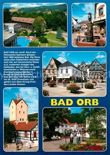 AK / Ansichtskarte Bad_Orb Freibad Fachwerkhaeuser  Bad_Orb