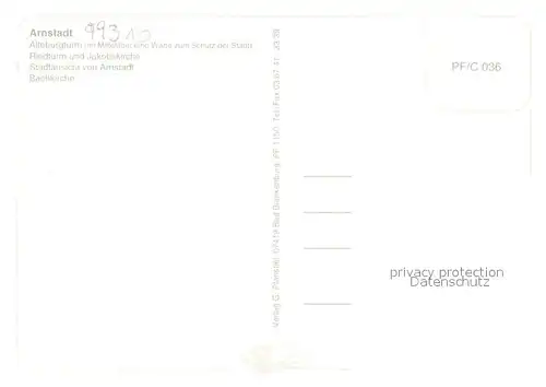 AK / Ansichtskarte Arnstadt_Ilm Alteburgturm Riedturm Jakobskirche Bachkirche Arnstadt_Ilm