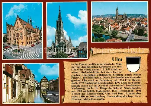 AK / Ansichtskarte Ulm_Donau Rathaus Muenster Altstadt  Ulm_Donau