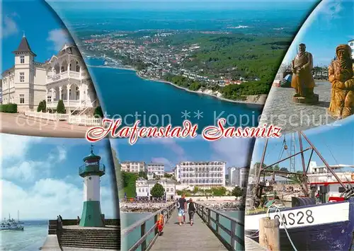 AK / Ansichtskarte Sassnitz_Ostseebad_Ruegen Fliegeraufnahme Hafen Sassnitz_Ostseebad_Ruegen