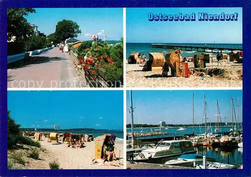AK / Ansichtskarte Niendorf_Ostseebad Hafen Strand Promenade Niendorf_Ostseebad