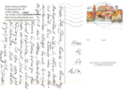 AK / Ansichtskarte Luebben_Spreewald Reha Zentrum Fliegeraufnahme Luebben Spreewald