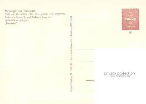 AK / Ansichtskarte Trebgast Cafe Gaststaette Malergarten Bierstube Trebgast