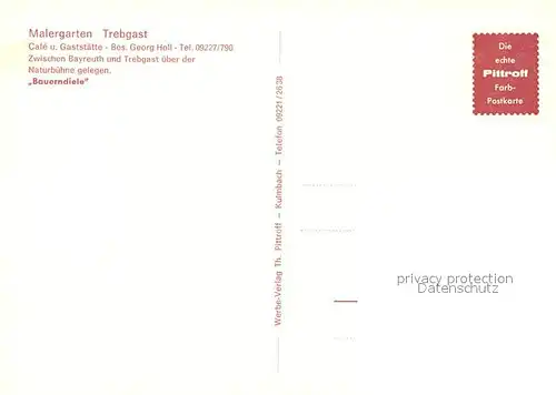 AK / Ansichtskarte Trebgast Cafe Gaststaette Malergarten Bauerndiele Trebgast