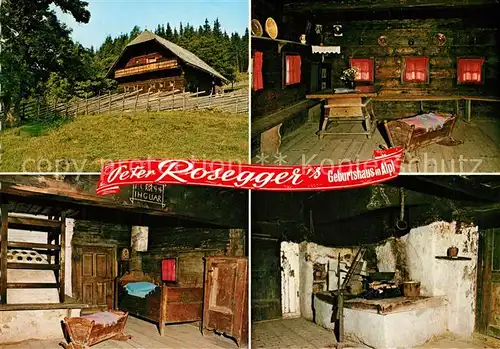 AK / Ansichtskarte Alpl Peter Roseggers Geburtshaus Stube Ofenecke Rauchkuchl Alpl