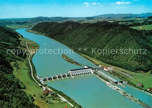 AK / Ansichtskarte Jochenstein_Niederbayern Donaukraftwerk Fliegeraufnahme Jochenstein_Niederbayern