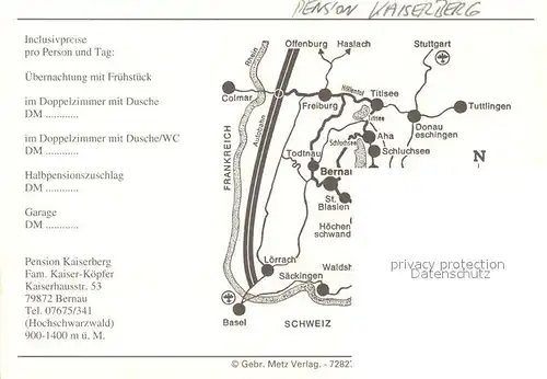 AK / Ansichtskarte Bernau_Schwarzwald Pension Kaiserberg Winterpanorama Bernau Schwarzwald