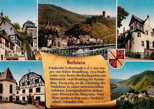 AK / Ansichtskarte Beilstein_Mosel Klostertreppe Burgruine Metternich Alter Winkel Weinstuben Moselpartie Beilstein_Mosel