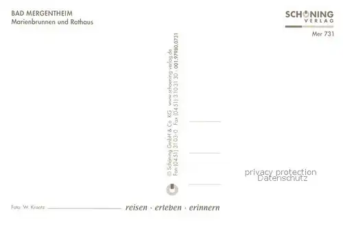 AK / Ansichtskarte Bad_Mergentheim Marienbrunnen und Rathaus Bad_Mergentheim