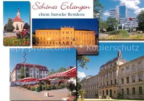 AK / Ansichtskarte Erlangen Altstaedter Kirche Residenzschloss Universitaet Erlangen