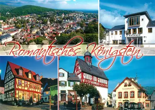 AK / Ansichtskarte Koenigstein_Taunus Fliegeraufnahme Rathaus Fachwerkhaeuser Ratsstuben Koenigstein_Taunus