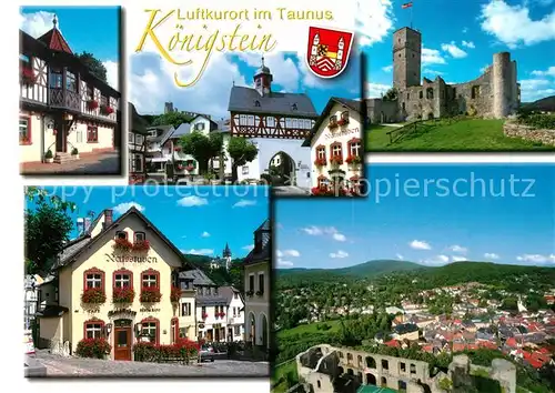 AK / Ansichtskarte Koenigstein_Taunus Ratsstuben Burg Fliegeraufnahme Koenigstein_Taunus