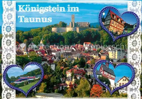 AK / Ansichtskarte Koenigstein_Taunus Stadtblick mit Schloss Koenigstein_Taunus