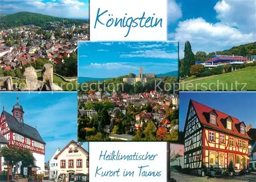 AK / Ansichtskarte Koenigstein_Taunus Fliegeraufnahme Ratsstuben Schloss Fachwerkhaus Koenigstein_Taunus