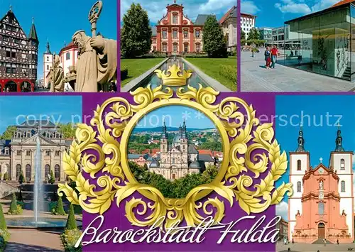 AK / Ansichtskarte Fulda Fachwerkhaus Skulptur Schloss Brunnen Dom Kirche Fulda