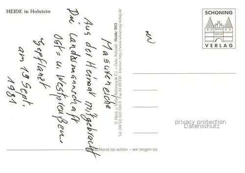 AK / Ansichtskarte Heide_Holstein Wasserturm Markt St Juergenkirche Altes Pastorat Schuhmacherjunge Brahmshaus Groth Museum Klaus Groth Stein Heide_Holstein