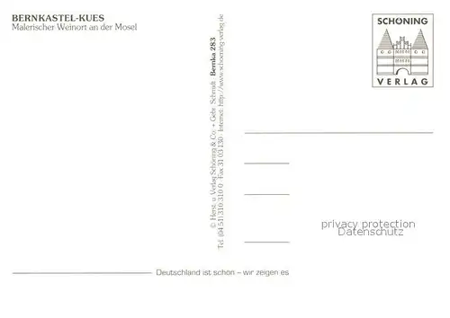 AK / Ansichtskarte Bernkastel Kues Burg Landshut Roemerstrasse Rathaus Weinlese Cusarius Stift Bernkastel Kues