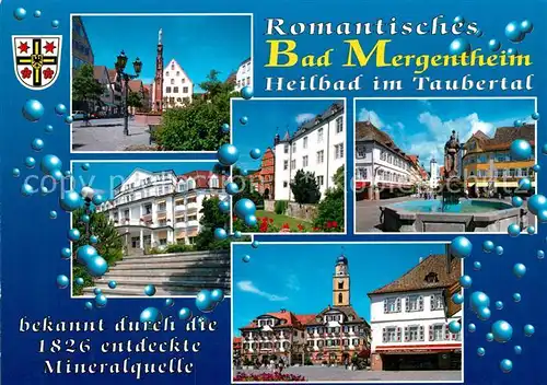 AK / Ansichtskarte Bad_Mergentheim Kurhotel Stadtbrunnen Marktplatz Bad_Mergentheim