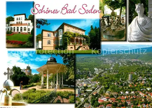 AK / Ansichtskarte Bad_Soden_Taunus Kurhaus Trinkbrunnen Skulptur Brunnentempel Fliegeraufnahme Bad_Soden_Taunus