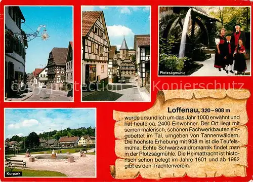 AK / Ansichtskarte Loffenau_Bad_Herrenalb Dorfstrassen Plotzsaegmuehle Kurpark Loffenau_Bad_Herrenalb