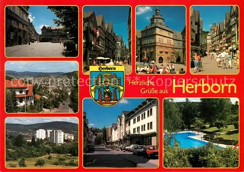 AK / Ansichtskarte Herborn_Hessen Orts und Teilansichten Schwimmbad Herborn Hessen