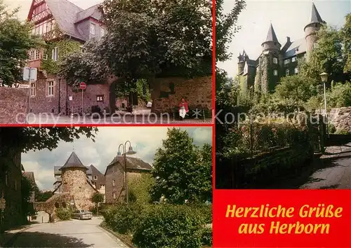 AK / Ansichtskarte Herborn_Hessen Hohe Schule Schloss Speckturm Herborn Hessen