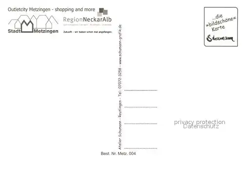 AK / Ansichtskarte Metzingen_Wuerttemberg Outlet Strasse Schloss Bachlauf Metzingen Wuerttemberg