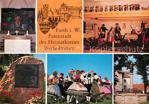 AK / Ansichtskarte Furth_Wald Vertriebenenaltar Kreuzkirche Heimatmuseum Gedenkstein Ehrenhain Furth_Wald