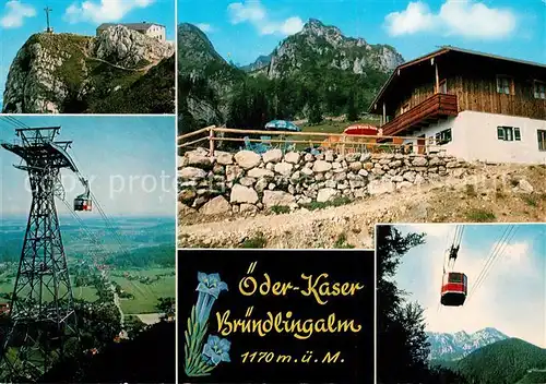 AK / Ansichtskarte Bergen_Chiemgau Oder Kaser Brundlingalm Luftseilbahn Bergen Chiemgau
