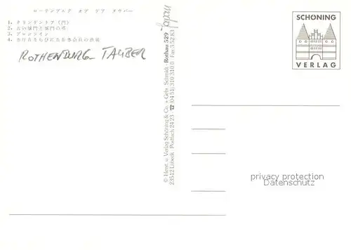 AK / Ansichtskarte Rothenburg_Tauber Tor Marktplatz Rothenburg Tauber