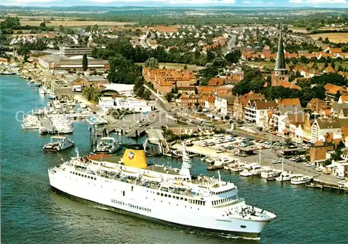 AK / Ansichtskarte Travemuende_Ostseebad Fliegeraufnahme Dampfer Gedser Travemuende Travemuende_Ostseebad