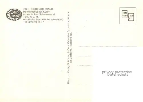 AK / Ansichtskarte Hoechenschwand Kirche Post Haus Christa Hoechenschwand