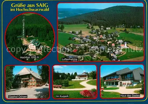 AK / Ansichtskarte Saig_Schwarzwald Fliegeraufnahme Hochfirst Gasthof Ochsen Saig Schwarzwald