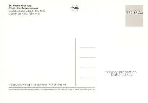 AK / Ansichtskarte Ruttershausen Evangelische Kirche Kirchberg Ruttershausen
