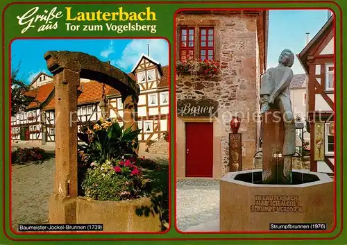 AK / Ansichtskarte Lauterbach_Hessen Baumeister Jockel Brunnen Strumpfbrunnen Lauterbach Hessen