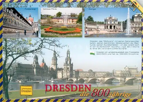 AK / Ansichtskarte Dresden Zwinger Schloss Pilnitz Fuerstenzug Dresden