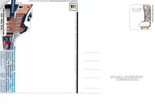 AK / Ansichtskarte Johanngeorgenstadt Postdistanzsaeule Jguel Rathaus Johanngeorgenstadt